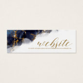 Marble Glitter Wedding Website Navy Bl Gold ID644 Mini Visitekaartjes (Voorkant)