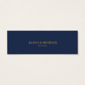 Marble Glitter Wedding Website Navy Bl Gold ID644 Mini Visitekaartjes (Achterkant)