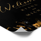 Marble Glitter Wedding Welcome Black Gold ID644 Poster (Hoek)