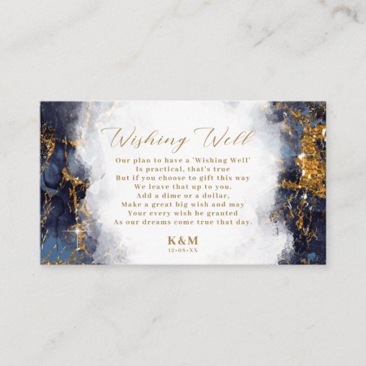 Marble Glitter Wishing Well V1 Navy Blue ID644 Informatiekaartje (Voorkant)