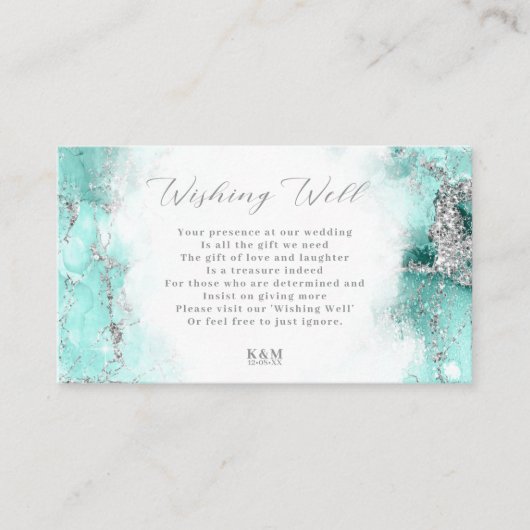Marble Glitter Wishing Well V2 Blauwgroen ID644 Informatiekaartje (Voorkant)