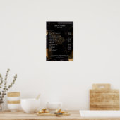 Marble Gold Black Salon Prijs Lijst Poster (Keuken)
