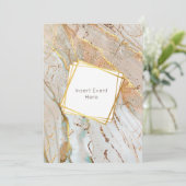 Marble gold blue oranje agate geometric lijst kaart (Staand voorkant)