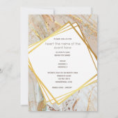 Marble gold blue oranje agate geometric lijst kaart (Achterkant)