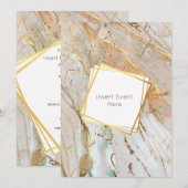 Marble gold blue oranje agate geometric lijst kaart (Voorkant / Achterkant)