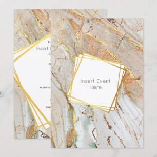 Marble gold blue oranje agate geometric lijst kaart