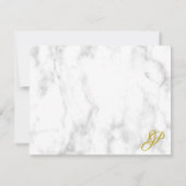Marble Gold Calligraded Monogram Name Text Notitiekaartje (Achterkant)
