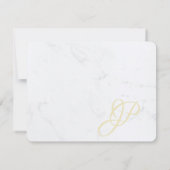 Marble Gold Calligraphy Script Text Modern Trendy Notitiekaartje (Achterkant)