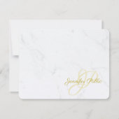 Marble Gold Calligraphy Script Text Modern Trendy Notitiekaartje (Voorkant)