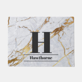Marble gold custom Monogram Deurklep Deurmat
