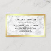 Marble Gold Dumbbell Fitness Personal Trainer Visitekaartje (Achterkant)