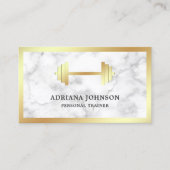 Marble Gold Dumbbell Fitness Personal Trainer Visitekaartje (Voorkant)