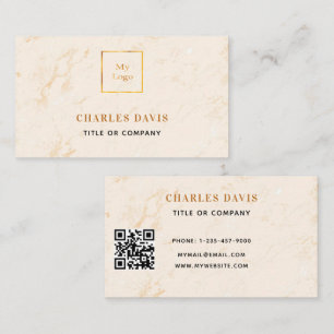 Marble gold elegant minimalist Qr code logo Visitekaartje