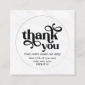 Marble Gold-gepersonaliseerde bestelling Hartelijk Vierkante Visitekaartje (Voorkant)