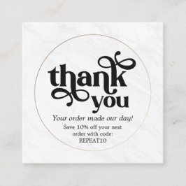 Marble Gold-gepersonaliseerde bestelling Hartelijk Vierkante Visitekaartje