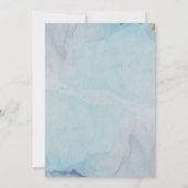Marble Gold Glitter/Dusty Blue Engagement party Kaart (Achterkant)