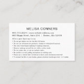 Marble Gold Lash Beauty Aftercare Instruction Visitekaartje (Achterkant)