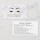 Marble Gold Lash Beauty Aftercare Instruction Visitekaartje (Voorkant / Achterkant)