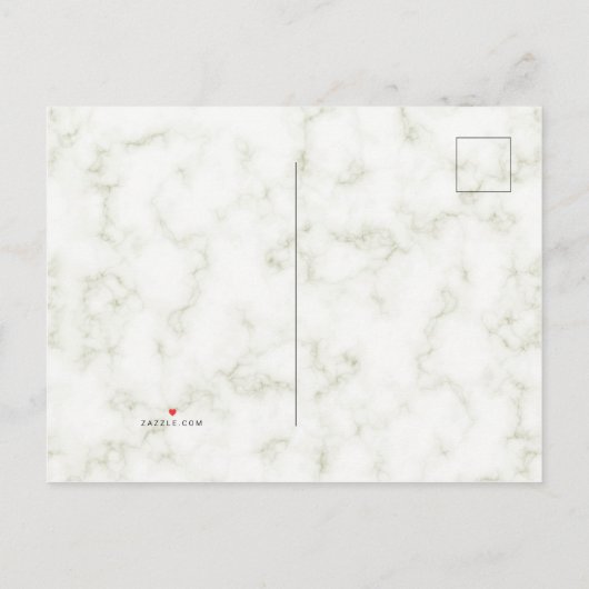 Marble Gold Lijst Photo Weddenschap Save the Date Aankondigingskaart (Achterkant)