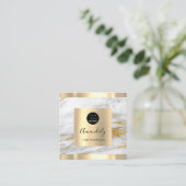 Marble Gold Logo voor professionele gebeurtenispla Vierkante Visitekaartje (Staand voorkant)