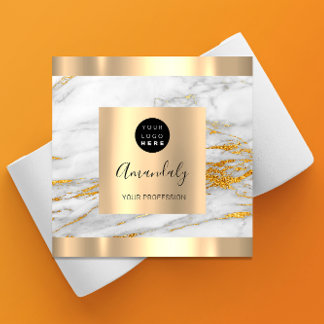 Marble Gold Logo voor professionele gebeurtenispla Vierkante Visitekaartje