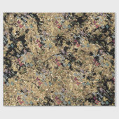 Marble Gold Meadow Butterfly snijdt Pareltjes Diam Cadeaupapier (Vlak)