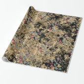 Marble Gold Meadow Butterfly snijdt Pareltjes Diam Cadeaupapier (Uitgerold)