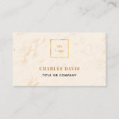 Marble gold monogram foto Qr code logo elegant Visitekaartje (Voorkant)