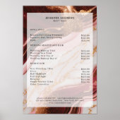 Marble Gold Red Salon prijslijst Poster (Voorkant)