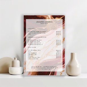 Marble Gold Red Salon prijslijst Poster