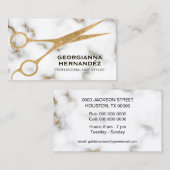 Marble Gold Scissor Haarstylist Visitekaartje (Voorkant / Achterkant)