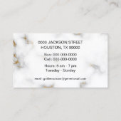 Marble Gold Scissor Haarstylist Visitekaartje (Achterkant)