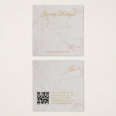 Marble Gold Script QR Code Earring Display Kaart (Voorkant /achterkant)