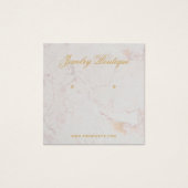 Marble Gold Script QR Code Earring Display Kaart (Voorkant)