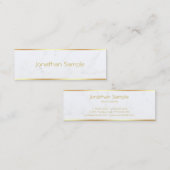 Marble Gold Text Sjabloon, geavanceerd, modern Mini Visitekaartje (Voorkant / Achterkant)