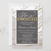 Marble Gold "We zijn verloofd" Verloving Kaart (Voorkant)