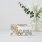 Marble Gold White floral butterfly schoonheidsmake Visitekaartje (Staand voorkant)