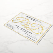Marble Gold White PhD Afstuderen Folie Uitnodiging (Gedraaid)
