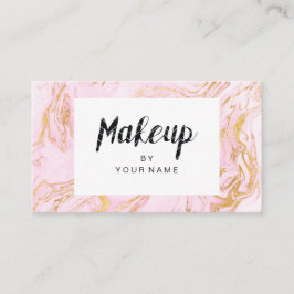 Marble Gold White Pink Pastel Black Makeup Artist Visitekaartje