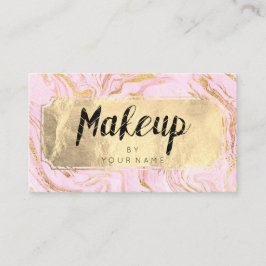 Marble Golden Folie Blush Makeup Artist Pink Visitekaartje
