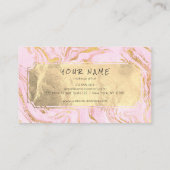 Marble Golden Folie Blush Makeup Artist Pink Visitekaartje (Achterkant)