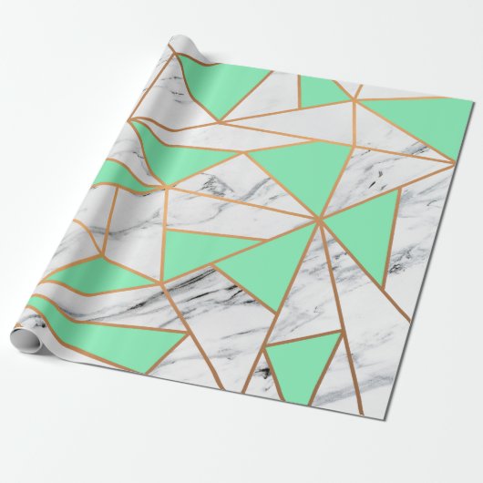 Marble Golden Mosaic Cadeaupapier (Uitgerold)