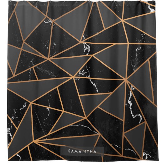 Marble Golden Mosaic Douchegordijn (Voorkant)