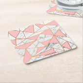 Marble Golden Mosaic Kartonnen Onderzetters (Schuin)