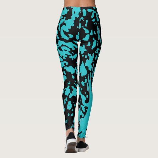 Marble Granite Texture Blue Leggings (Achterkant)