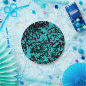 Marble Granite Texture Blue Papieren Bordje (Feest)