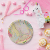 Marble Granite Texture Colorful Papieren Bordje (Feest)