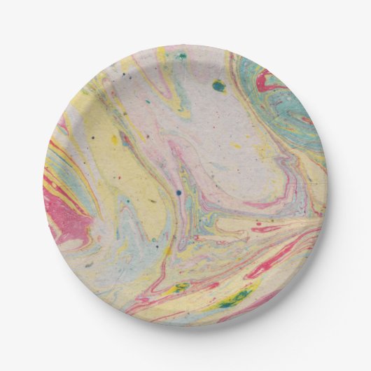 Marble Granite Texture Colorful Papieren Bordje (Voorkant)