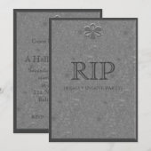 Marble Grave Headstone Halloween Party Invitation Kaart (Voorkant / Achterkant)