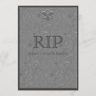 Marble Grave Headstone Halloween Party Invitation Kaart